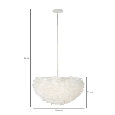 Lampa wisząca FEATHER 60x30 cm (wysokość z kablem 110 cm)